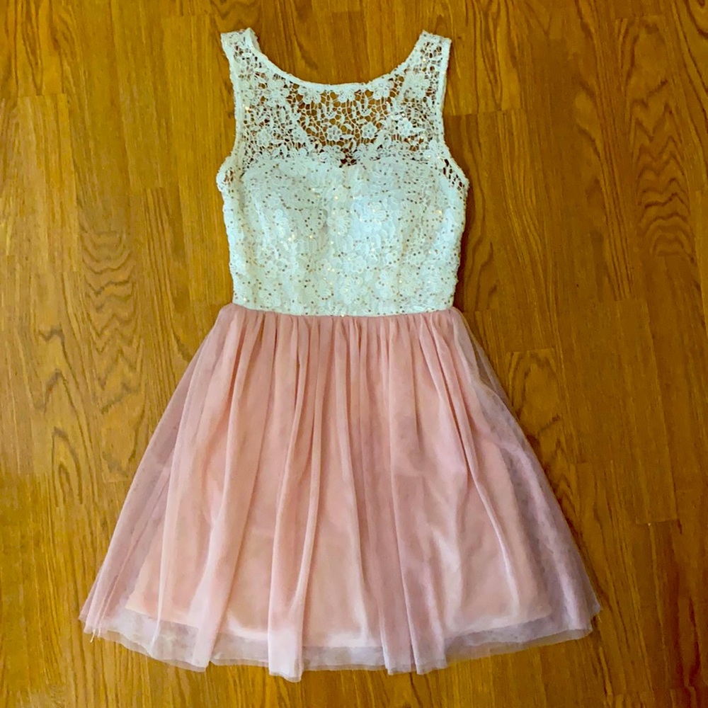 Delias Blush Gold sequined dress juniors small